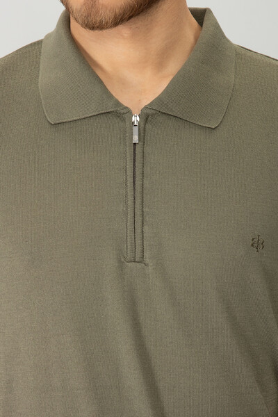 BELFOR - BASIC POLO YAKA FERMUARLI TRIKO TSHIRT HAKİ BELFOR - BASIC POLO YAKA FERMUARLI TRIKO TSHIRT HAKİ