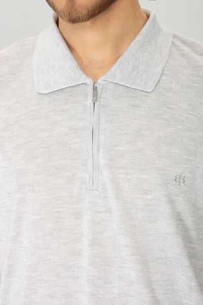 BELFOR - BASIC POLO YAKA FERMUARLI TRIKO TSHIRT GRİ BELFOR - BASIC POLO YAKA FERMUARLI TRIKO TSHIRT GRİ