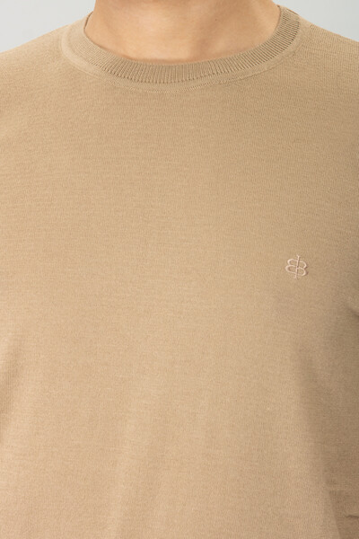 BELFOR - DUZ BISIKLET YAKA TRIKO TSHIRT BEJ BELFOR - DUZ BISIKLET YAKA TRIKO TSHIRT BEJ