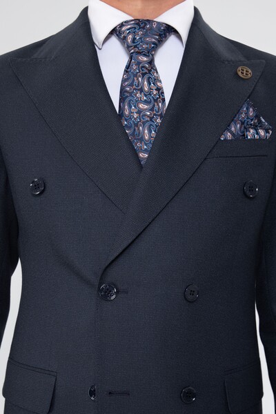 BELFOR - SLIMFIT BIRDEYE KRUVAZE TAKIM ELBISE LACİVERT