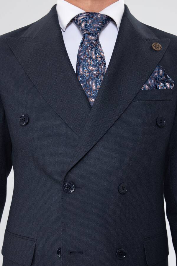 SLIMFIT BIRDEYE KRUVAZE TAKIM ELBISE LACİVERT