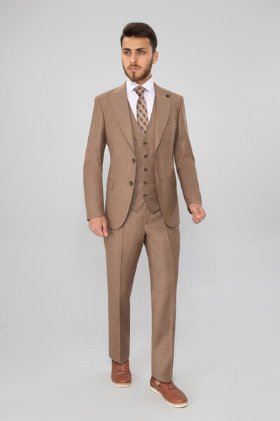 BELFOR - SLIMFIT BIRDEYE YELEKLI TAKIM ELBISE KAHVERENGİ BELFOR - SLIMFIT BIRDEYE YELEKLI TAKIM ELBISE KAHVERENGİ