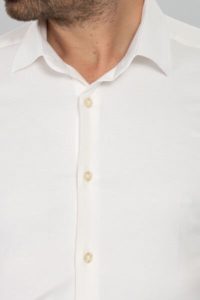 BELFOR - SLIMFIT DUZ GOMLEK KEMİK