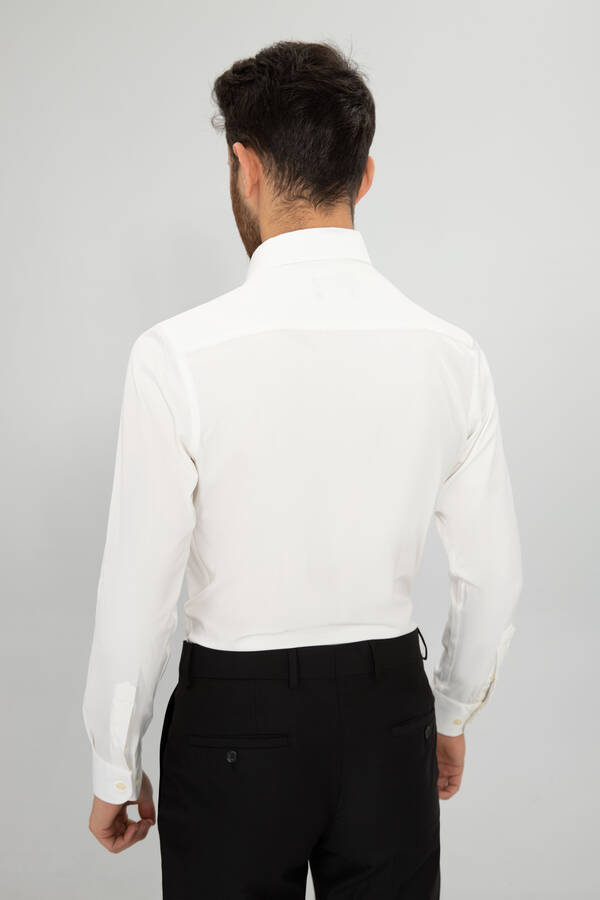 SLIMFIT DUZ GOMLEK RUBY V-2 KEMİK