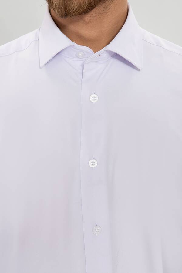 SLIMFIT DUZ GOMLEK RUBY V-5 LİLA
