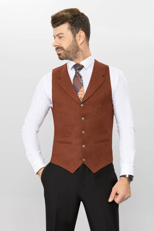 SLIMFIT KARELI YELEKLI KOMBIN TAKIM ELBISE SİYAH