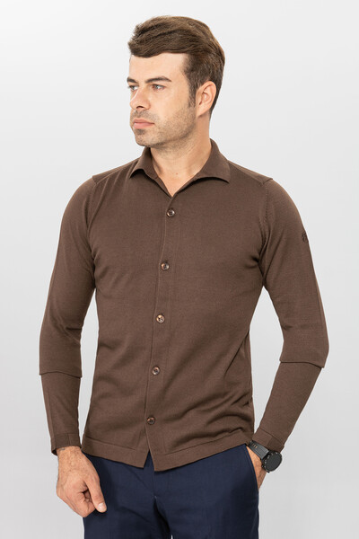 BELFOR - TRIKO GOMLEK KAHVERENGİ BELFOR - TRIKO GOMLEK KAHVERENGİ