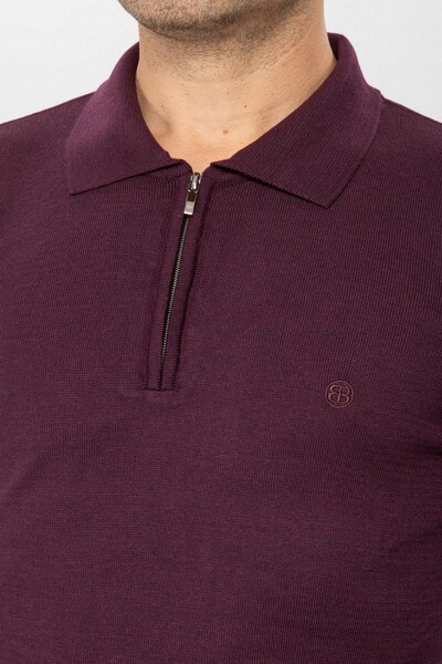 BELFOR - TRIKO KAZAK POLO YAKA FERMUARLI BORDO BELFOR - TRIKO KAZAK POLO YAKA FERMUARLI BORDO