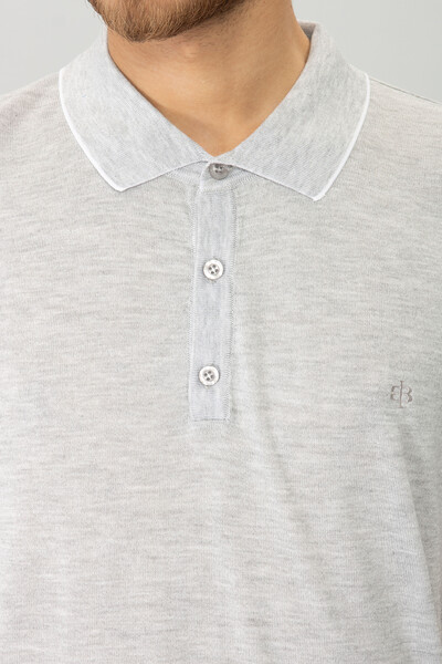 BELFOR - YAKA VE KOL UCU CIZGILI POLO YAKA DUGMELI TRIKO TSHIRT GRİ BELFOR - YAKA VE KOL UCU CIZGILI POLO YAKA DUGMELI TRIKO TSHIRT GRİ
